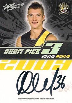 2010 Select AFL Prestige - Draft Pick Signatures #DP3 Dustin Martin Front